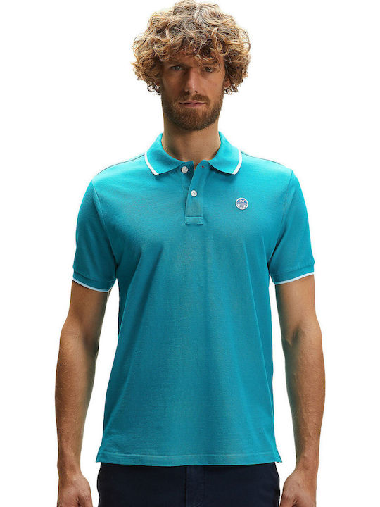 Polo Kurzarmbluse Türkis