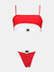 Set Bikini mit Abnehmbarer Verstärkung Brasilien Rot