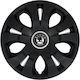 Jestic Σετ Τάσια Αυτοκινήτου με Σήμα Skoda 4τμχ 15" Μαύρο/Μαύρο