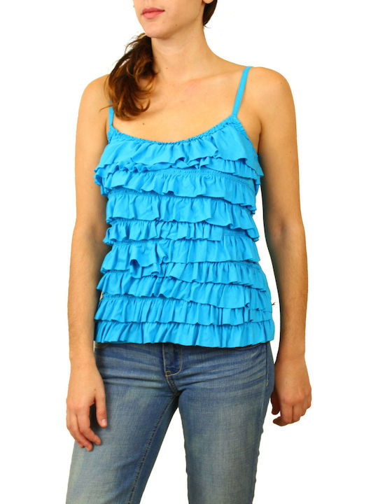 Hollister Damen Sommer Bluse mit Trägern Blau