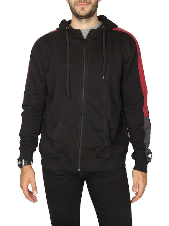 Bigbong Men's Sweatshirt Jacket with Hood and Pockets Black