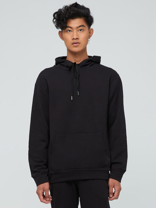 Aristoteli Bitsiani Men's Sweatshirt with Hood and Pockets Black