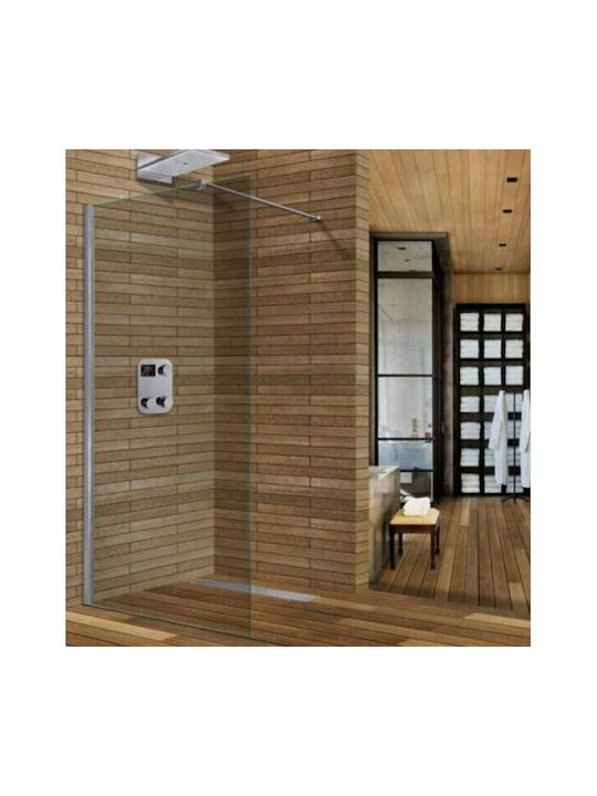 Aquarelle Walk - In Shower Screen for Shower with Sliding Door 67-69x185cm Clear Glass Chrome