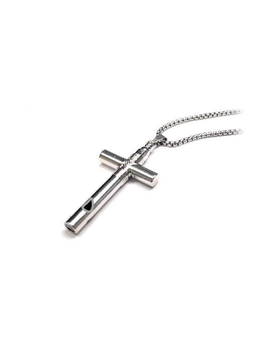 Karma Fashion Men's Cross from Steel with Chain