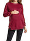 Queen Mother Sweatshirt Maternity Tops Burgundy