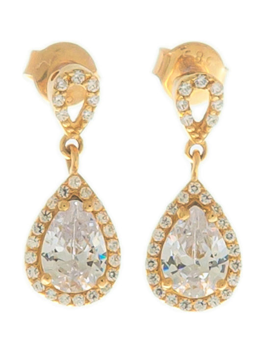Papadopoulos Gold Ohrringe aus Gold 14K mit Steinen