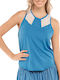 Lucky In Love Women's Athletic Blouse Sleeveless Blue