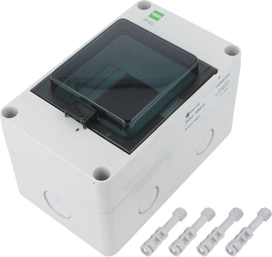 Elektro Plast Wall mounted Waterproof 4-Elements Fuse Box with 1 Row W105xH170xD112mm