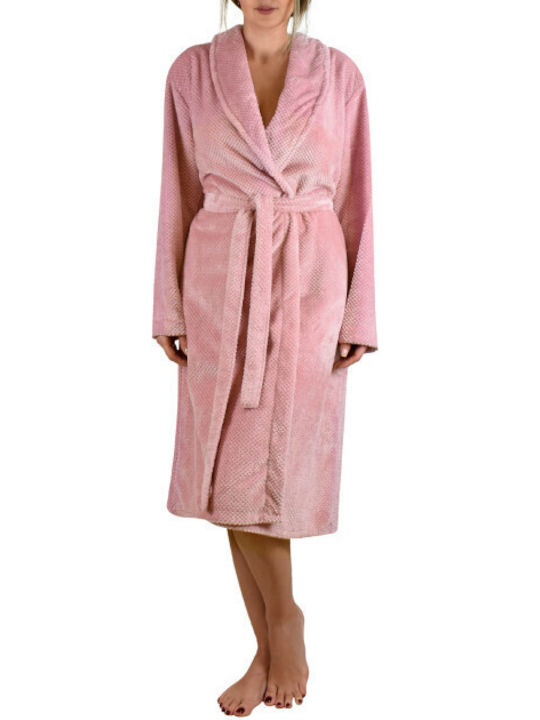Relax Lingerie Winter Women's Fleece Robe Pink