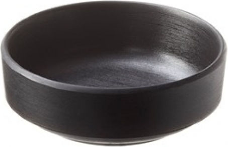 Leone Servierschüssel Rund aus Melamin Schwarz mit Durchmesser 10cm 6Stück
