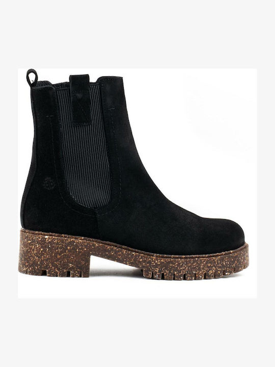 Ghete dama Chelsea din piele Negru