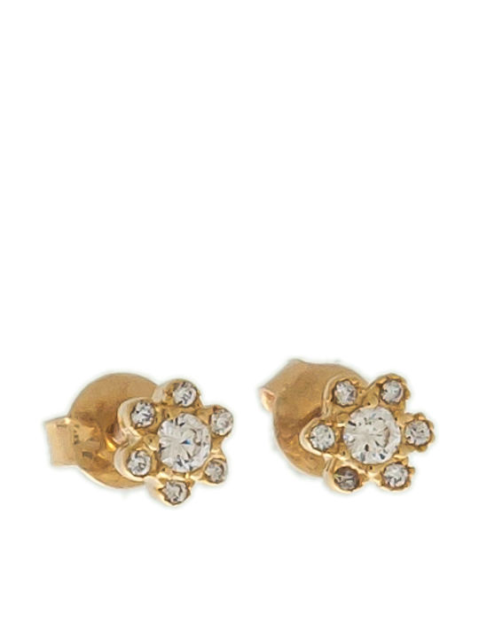 Papadopoulos Gold Ohrringe aus Gold 14K mit Steinen