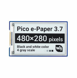 3.7inch E-paper E-ink Display Module Raspberry Pi Pico 480×280 Black White 4 Grayscale Spi