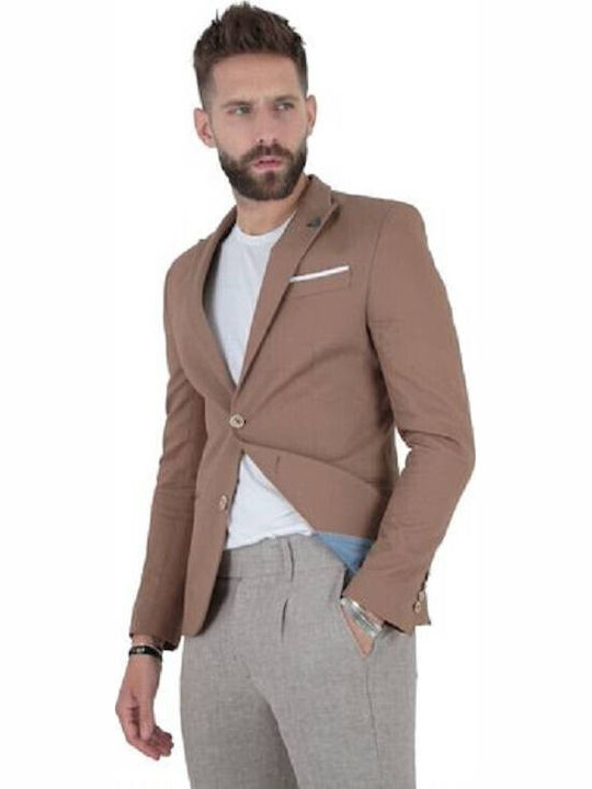 Stefan Fashion Men's Suit Jacket Slim Fit Brown