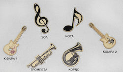 Wooden Decoration with Music Theme 25pcs