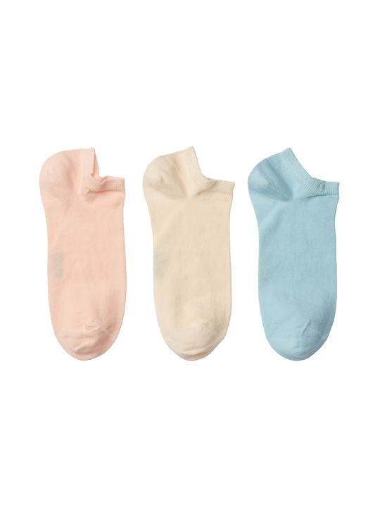 ME-WE Damen Einfarbige Socken Mehrfarbig 3Pack