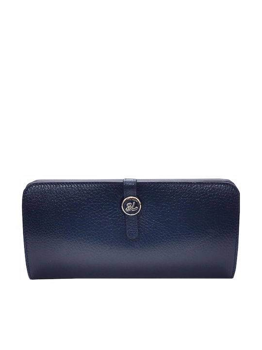Large Leather Women's Wallet Classic Blue