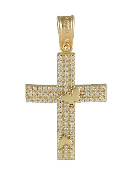 Damen Gold Kreuz 14K