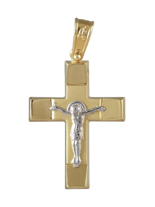 Herren Gold Kreuz 14K mit dem Gekreuzigten