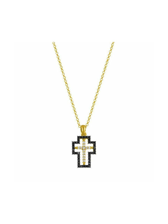 Amor Amor Cross from Gold Plated Silver with Chain