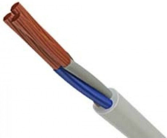 H05vvf Захранващ Кабел с Диаметър 3x1.5mm² в Бял Цвят 1m Гъвкав