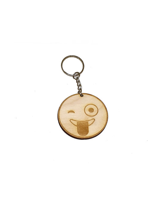 Woodseason Keychain Emoticon Wooden