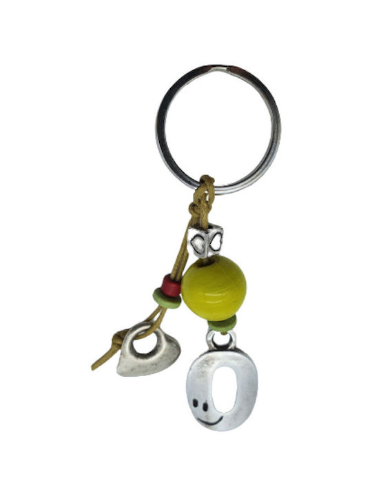 Lucrat manual Keychain Metalic Monogramă Verde