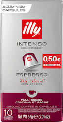 Illy Kapseln Espresso Intenso Kompatibel mit Maschine Nespresso 10Mützen 01-04-9002