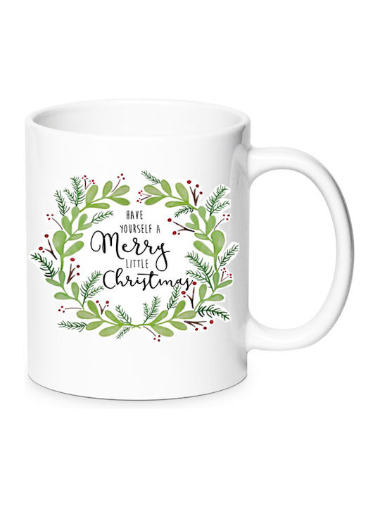 Merry Christmas Mug Ceramic White 1pcs