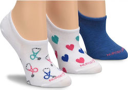 Nurse Mates No Show Liner Γυναικείες Κάλτσες Stethoscope Hearts 3Pack
