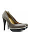 Leather Gray High Heels