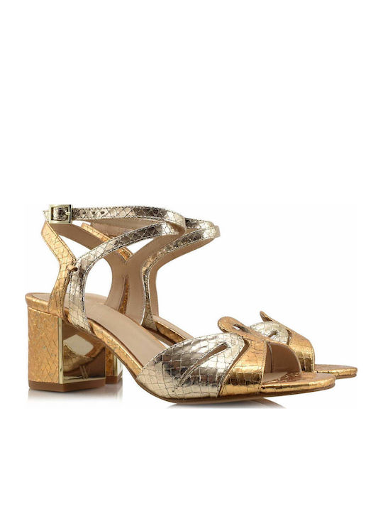 Leder Sandalen Gold