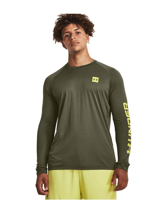 Under Armour Fill Ανδρική Αθλητική Μπλούζα Μακρυμάνικη Χακί