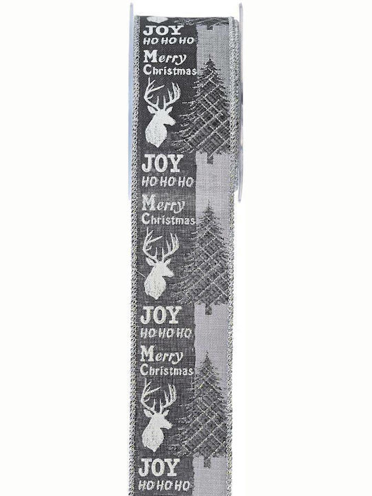LiebeQueen Weihnachtliche Farbband Plastik Gray 900x5.5cm 1Stück