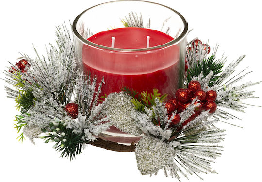 Christmas Red Candle 9x8cm
