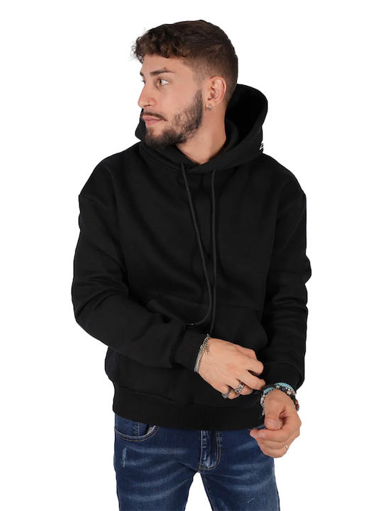 Adon Milano Men's Sweatshirt with Hood and Pockets Black