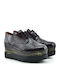 Women's Leather Oxford Shoes Burgundy
