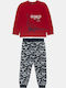 Alouette Kinder Schlafanzug Winterlich Rot