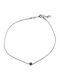 Theodora's Jewellery Αλυσίδα Ποδιού από Ασήμι Μπλε