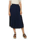 Minimum Pleated High Waist Midi Skirt in Blue color