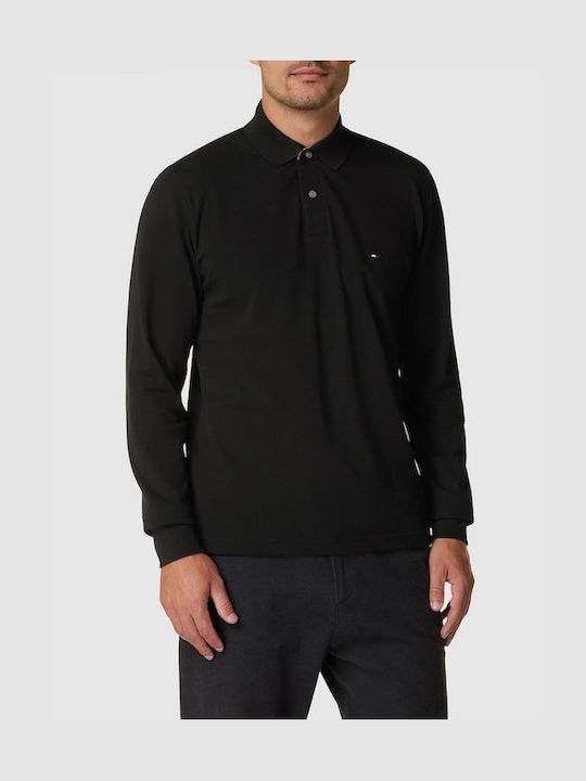 Tommy Hilfiger Ανδρική Μπλούζα Μακρυμάνικη Polo Black