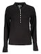 Tommy Hilfiger Women's Polo Shirt Long Sleeve Black