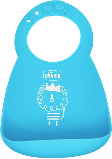 Chicco Waterproof Bib Plastic with Pocket Sky Blue for 6 m+