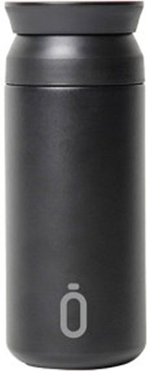 Runbott Glass Thermos Stainless Steel 350ml Black with Mouthpiece and Handle