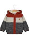 Kinderstrickjacke Baumwolle mit Kapuze Kaffee