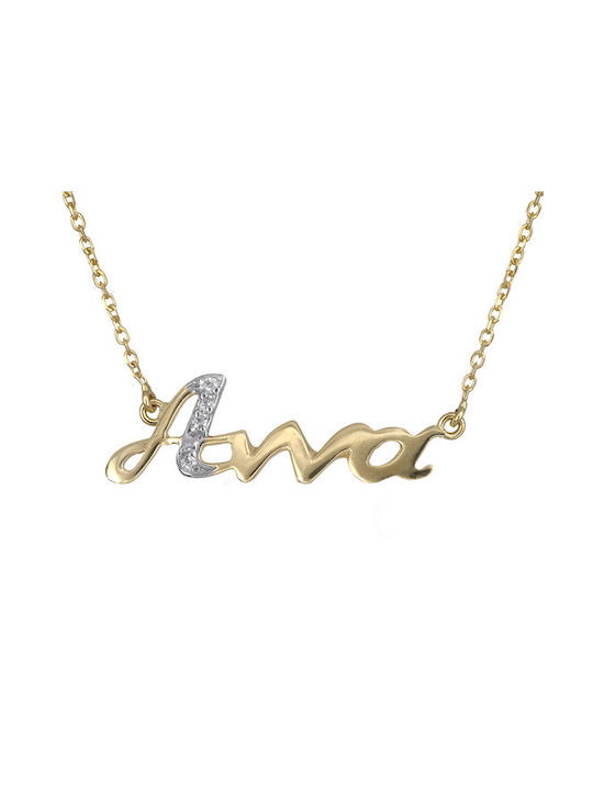 Necklace Name from Gold 14K