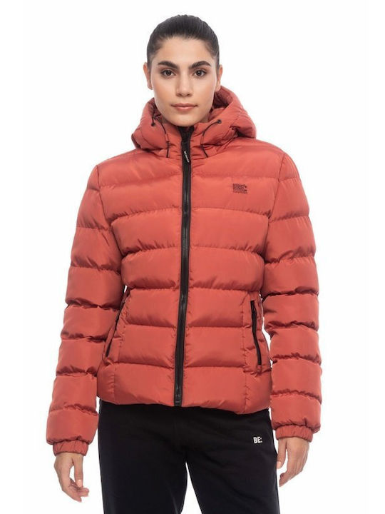 Be:Nation Women's Short Puffer Jacket for Winter Pastel Red