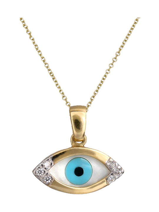 Halskette Auge aus Gold 14K