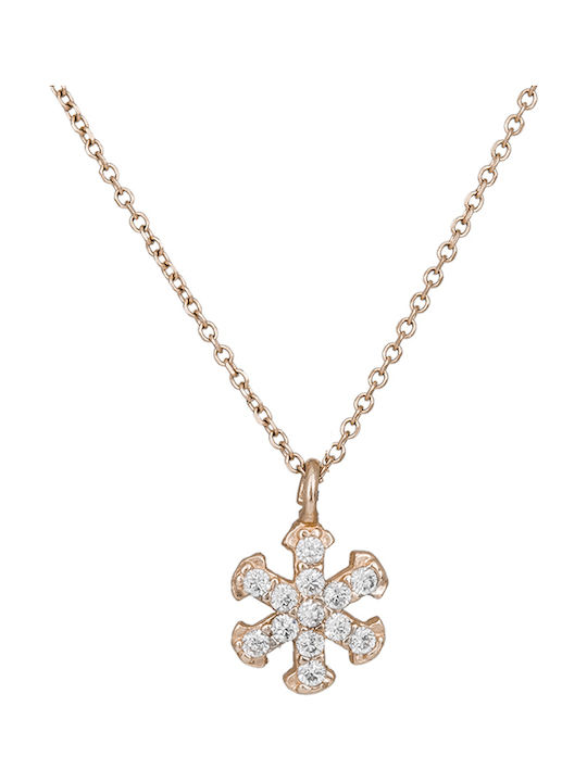 Necklace from Rose Gold 14K with Zircon