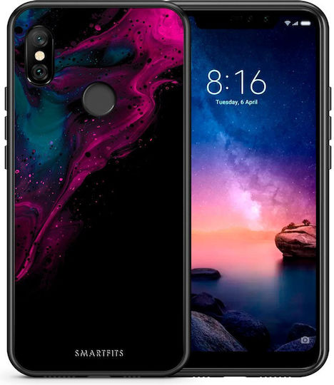 Smartfits Watercolor Pink Black Back Cover Ροζ (Redmi Note 6 Pro)